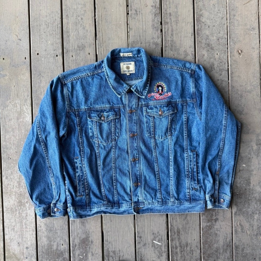Vintage Arizona Charlies Las Vegas Nevada Embroidered Denim Jacket Blue